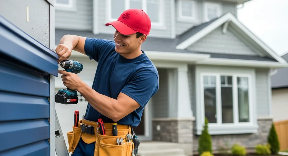 Siding professional at work in Waterloo